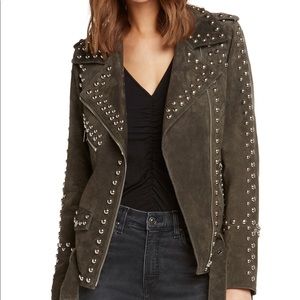 Willow & Clay Studded Suede Moto Jacket Medium